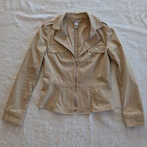 White House Black Market - Tan with gold accent Jacket - Size 6